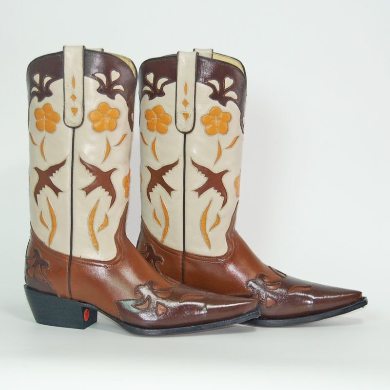 画像2: 【22.0】 バードインレイ 本牛革ウエスタンブーツ 商品番号 JV00002-220 (2)